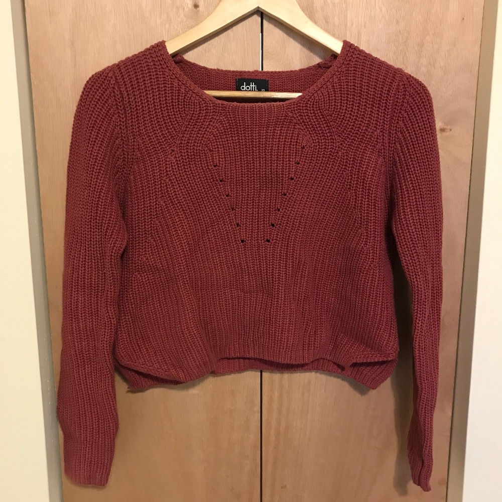 Pink cropped sweater